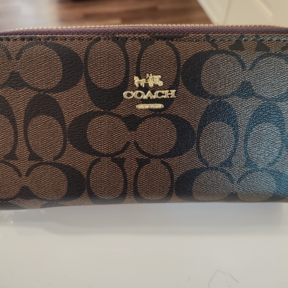 Coach Signature Brown and Black Wallet